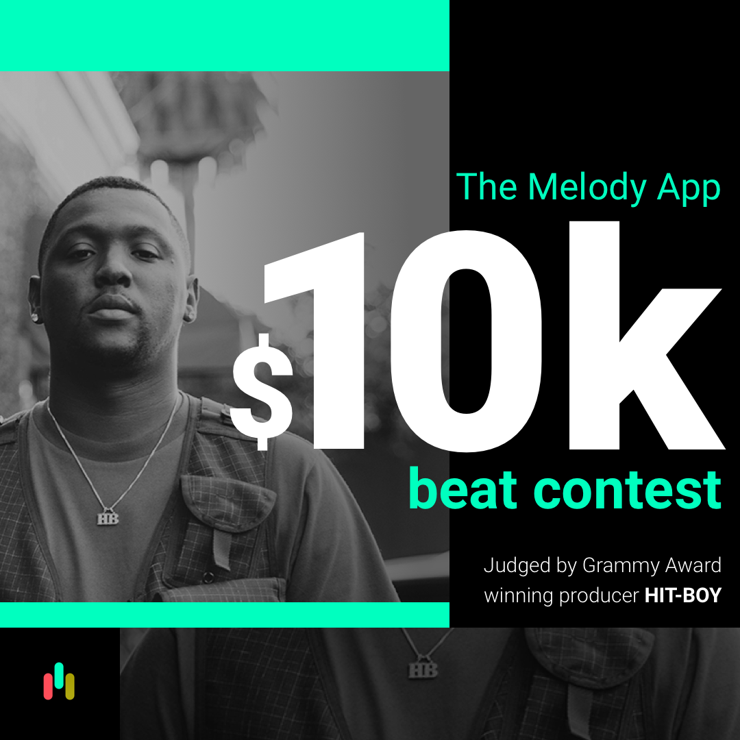 The Melody App $10k Beat Contest promo image @hitboy Hit-boy